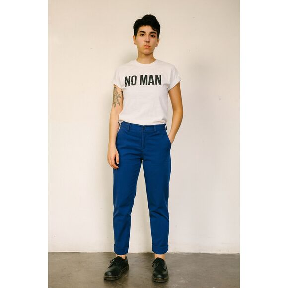 WILDFANG The Ace Collection Blue Cotton Chino Pants Trousers  Women's Size 2 - Picture 1 of 9